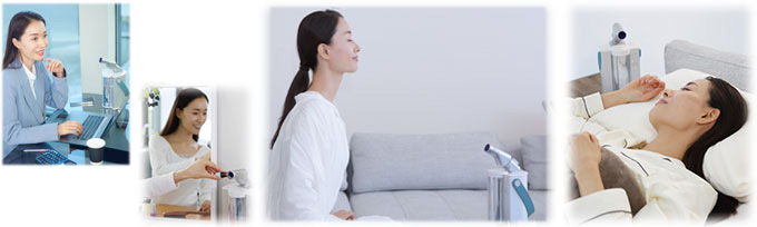 リビングやベッドルーム、オフィスなどで使用している女性