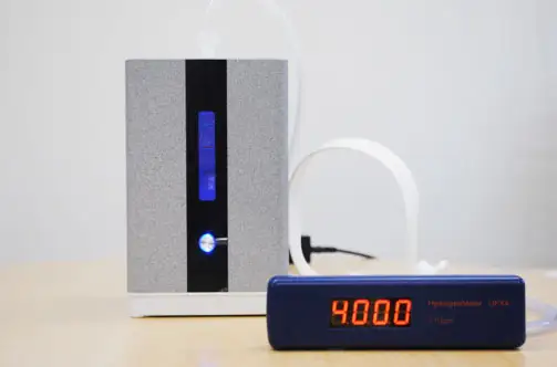 スイッチONから2秒後に水素ガス濃度40,000ppm以上を確認
