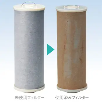 未使用フィルターと使用済みフィルターのビフォーアフター