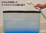 ブリリアンを使用したマイクロバブル白濁の様子